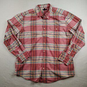 GAP Red Plaid Long-Sleeve Button-Down Shirt